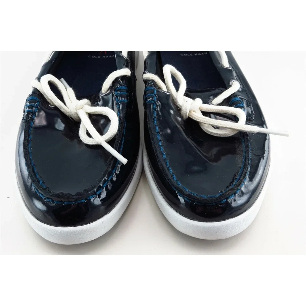 Cole Haan Women's Lace Up‎ Sneakers Size 7 Black Patent Leather Casual Comfort